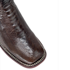 Bota Bulldog en piel de Pata de Avestruz color Tabaco