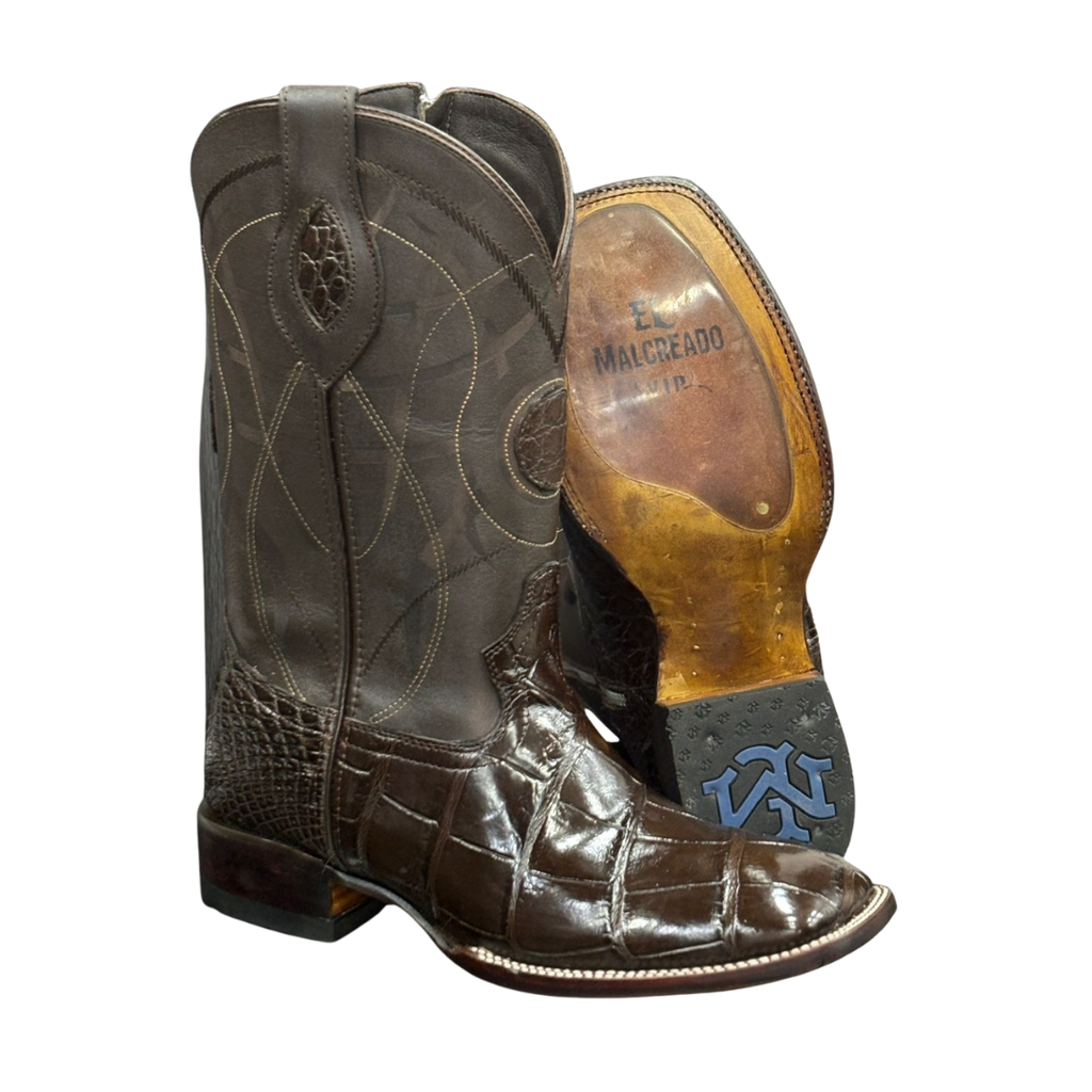 Bota Vaquera en piel de Alligator color cáfe
