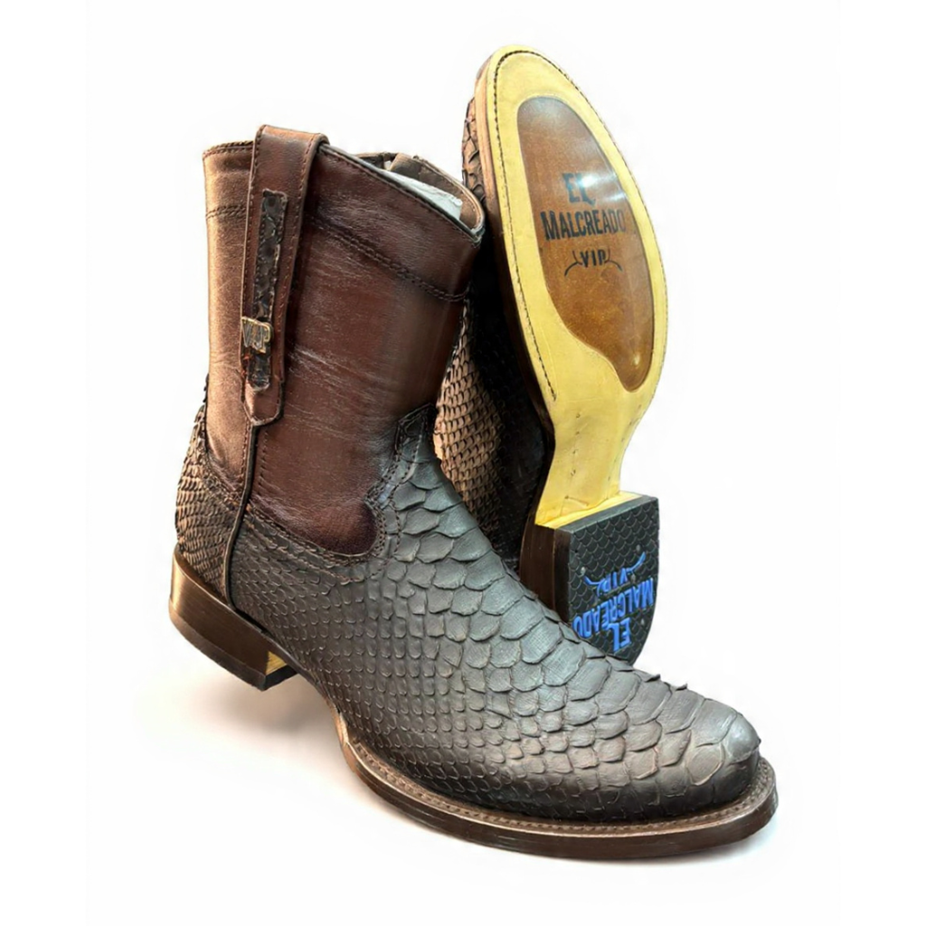 Botín Moy Python Nobuck Tabaco