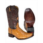 Bota Dubai en piel de Avestruz color Cacahuate