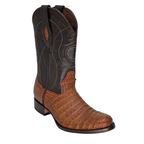 Bota Oval en piel de Caimán color Cognac