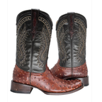 Bota Dubai en piel de Avestruz color Tabaco