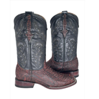 Bota Bulldog en piel de Pitón color Black Cherry