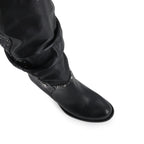 Bota Casual Alta de piel de Res color Negro