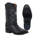 Bota Avestruz Oval Negro