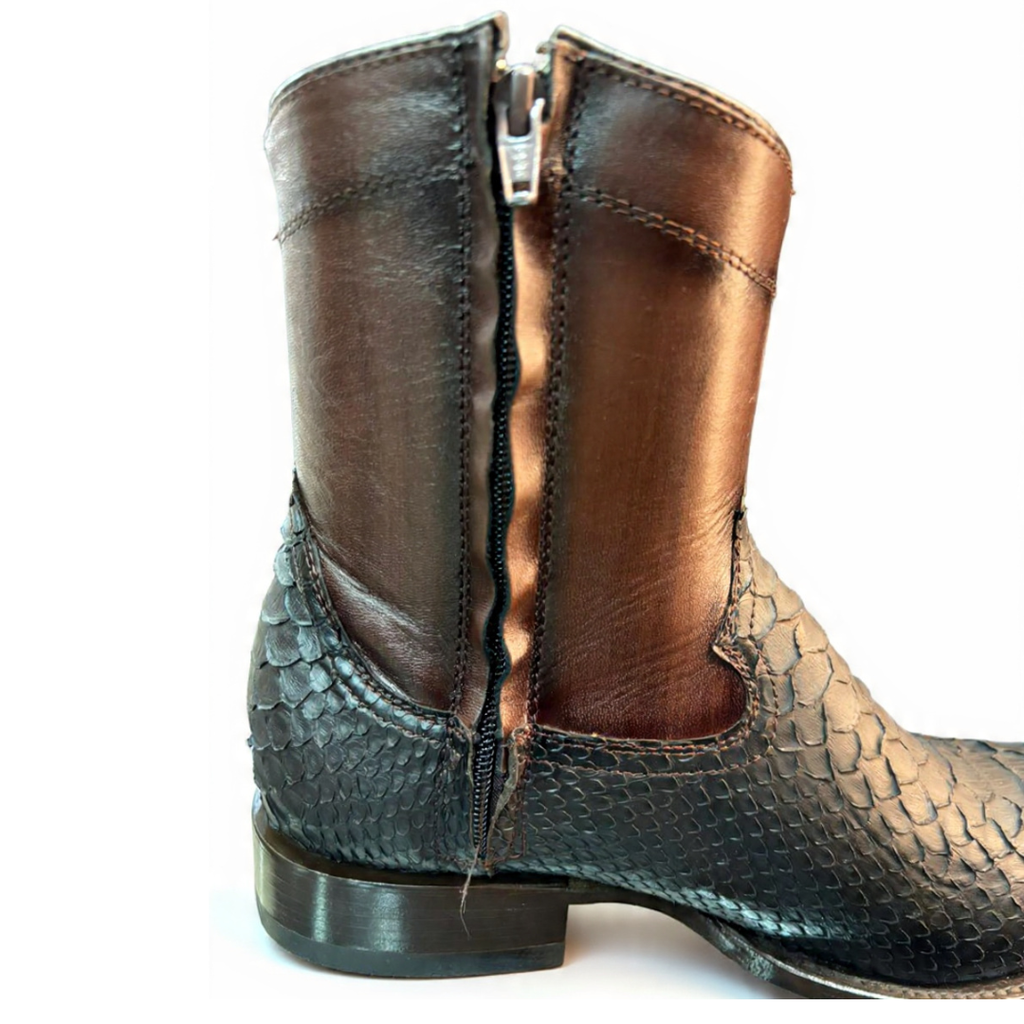 Botín Moy Python Nobuck Tabaco