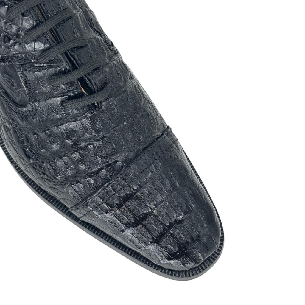 Zapato de Vestir en piel de Caimán color Negro