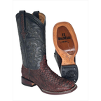 Bota Bulldog en piel de Pitón color Black Cherry