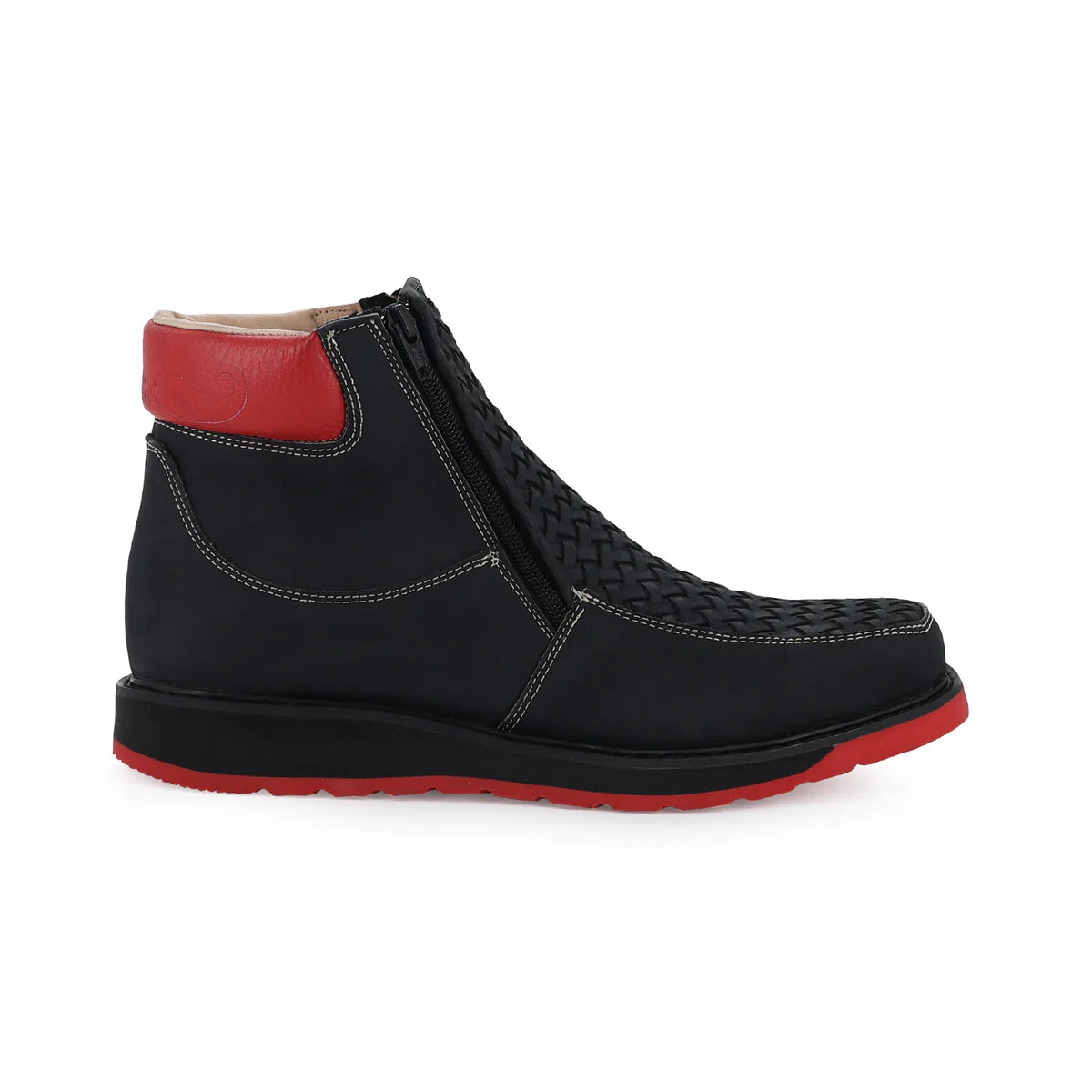 Botin Macho Petatillo Negro Suela Roja