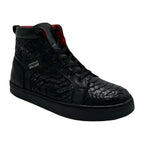 Sneakers en piel de Pitón Brillante color Negro