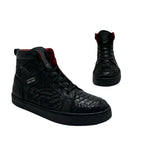 Sneakers en piel de Pitón Brillante color Negro