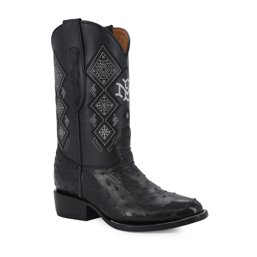 Bota Avestruz Oval Negro