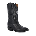 Bota Avestruz Oval Negro