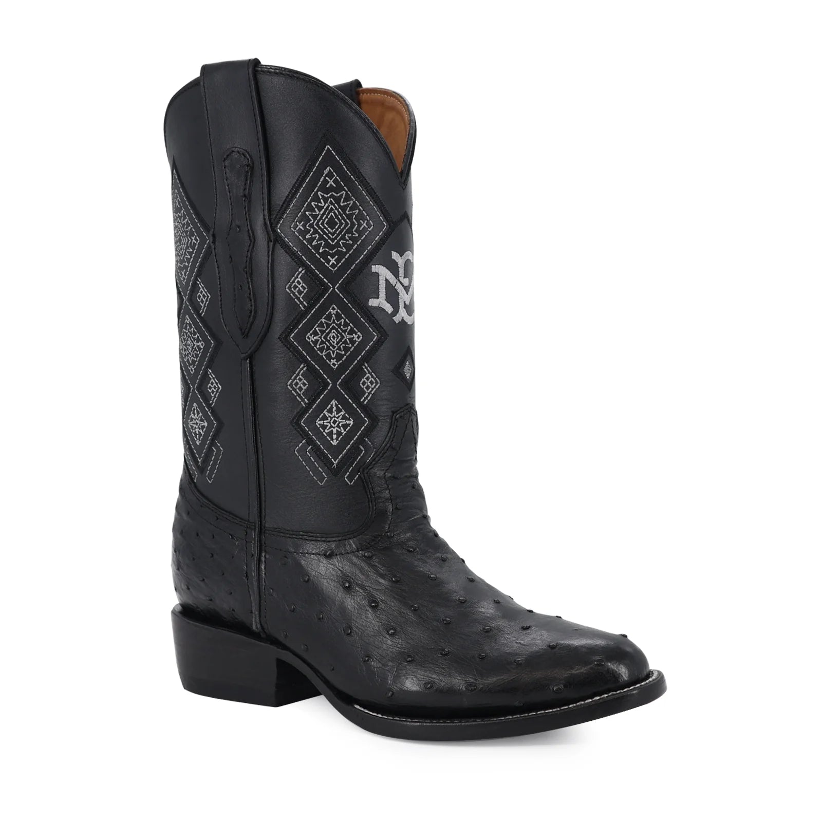 Bota Avestruz Oval Negro