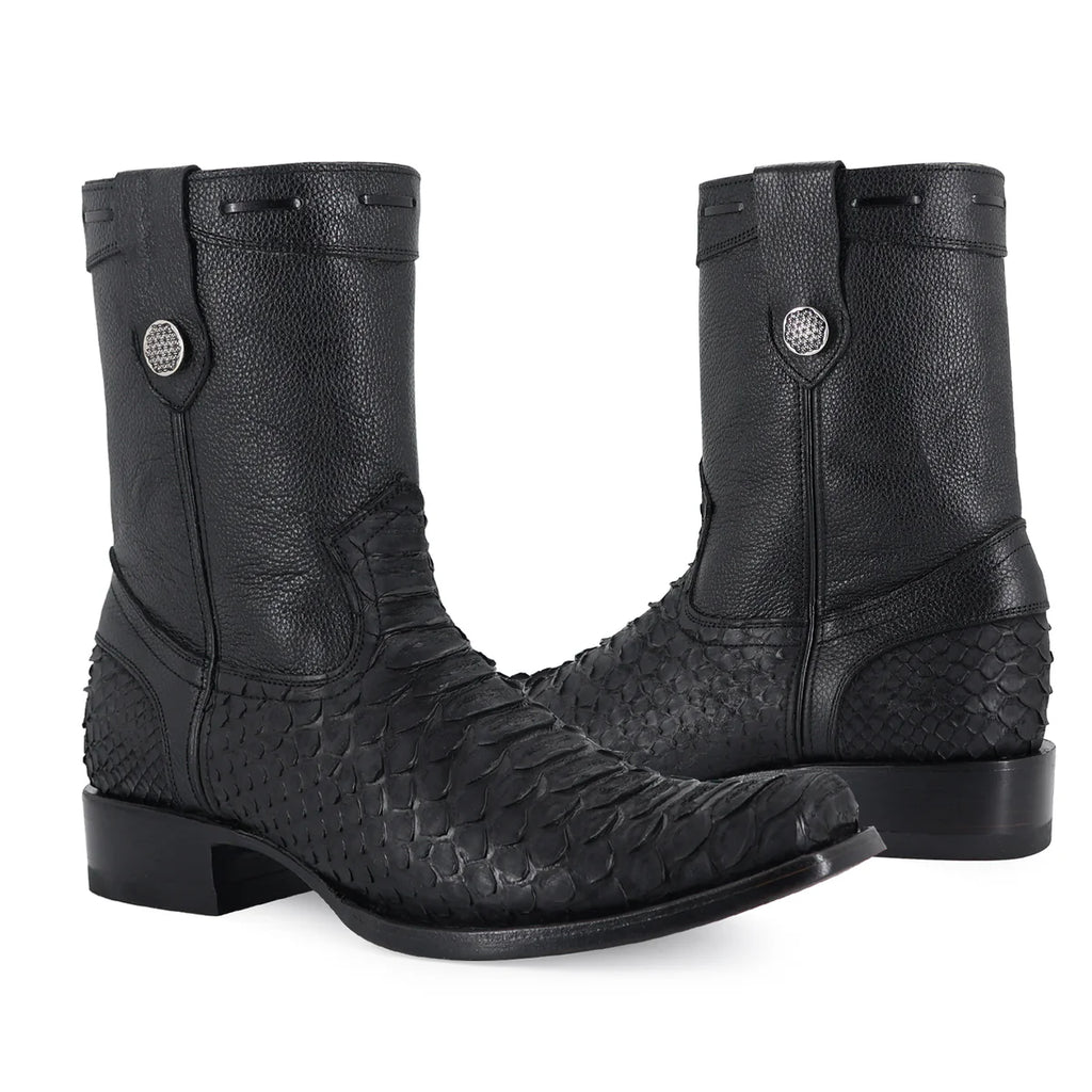 Botín Dylan Python Nobuck Negro