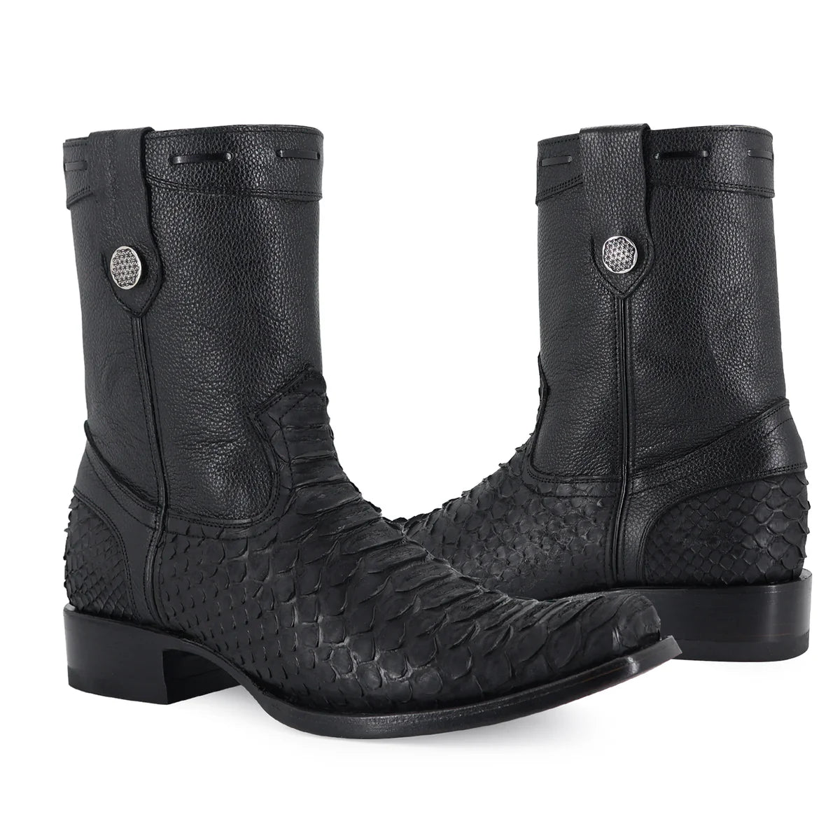 Botín Dylan Python Nobuck Negro