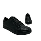 Sneakers en piel de Caimán color Negro