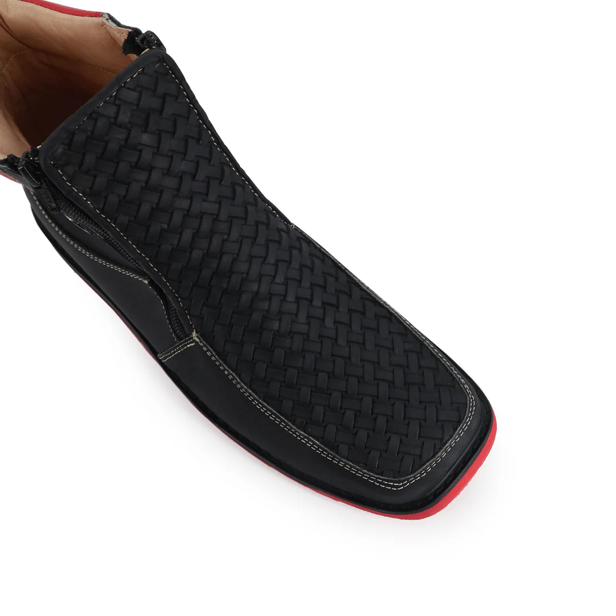 Botin Macho Petatillo Negro Suela Roja