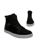 Sneakers Casuales en piel de Pitón Nobuck color Tabaco