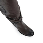 Bota Casual Alta en piel de Res color Chocolate