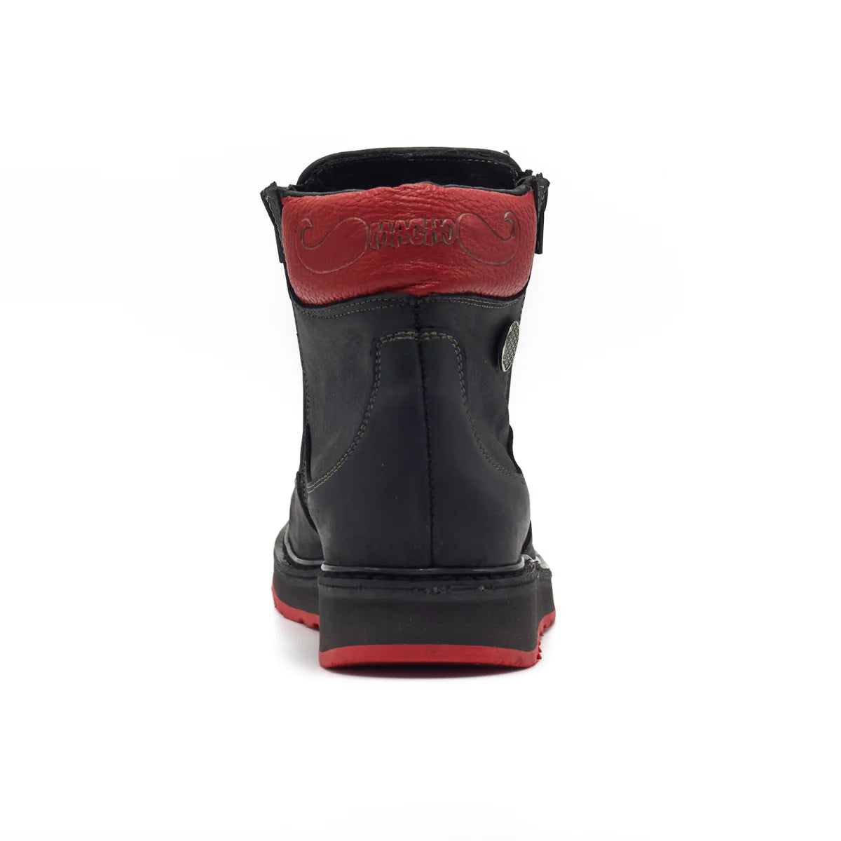 Botin Macho Python Negro Suela Roja