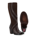 Bota alta Casual de Piel color Tabaco
