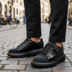 Sneakers Casuales en piel de Mantarraya color Negro