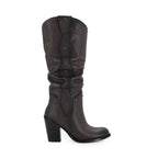 Bota Casual Alta en piel de Res color Chocolate