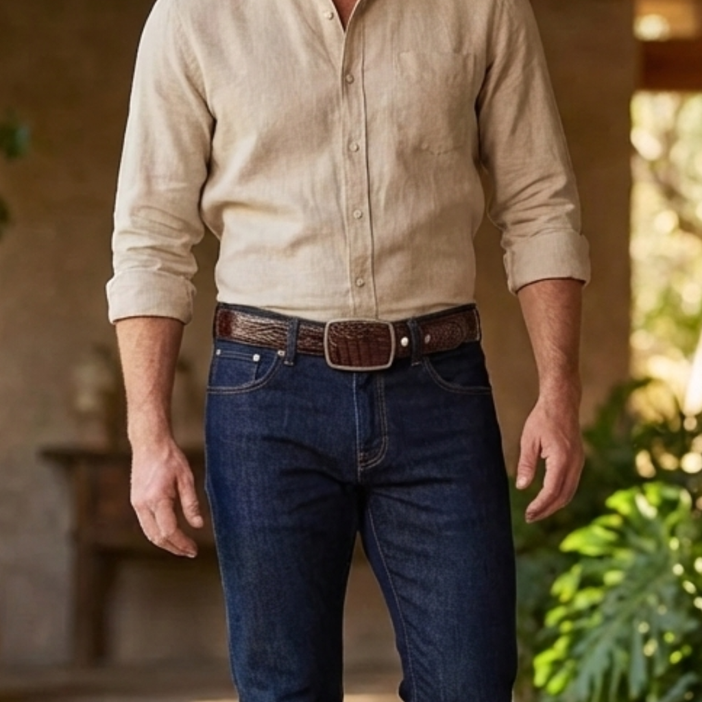 Cinto HC Cocodrilo Tabaco