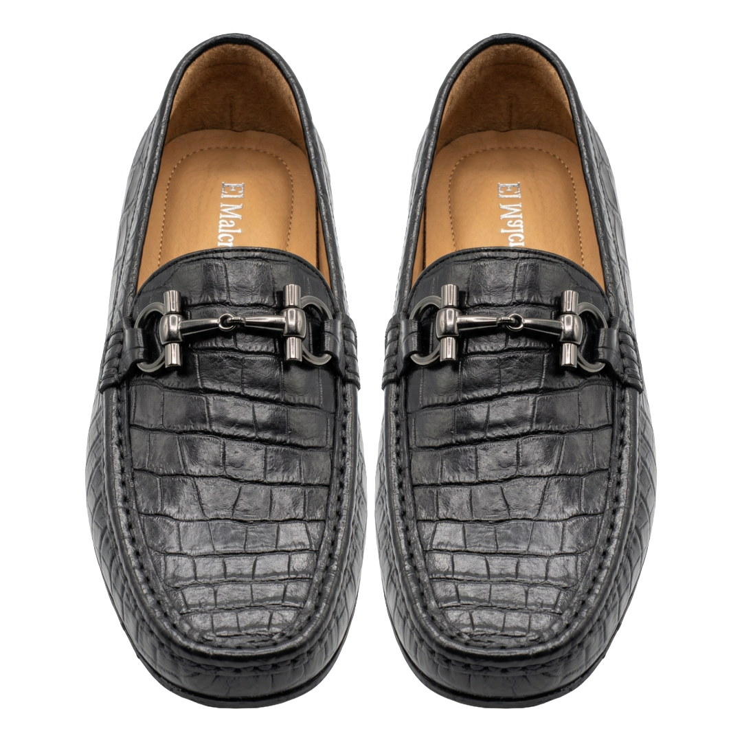 Zapato de vestir en piel de Caimán color Negro