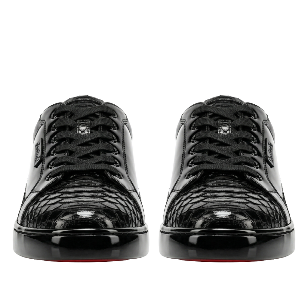 Sneakers en Piel de Pitón Brillante color Negro