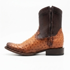 Botín En piel de Avestruz coñac