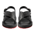 Huarache en piel de Caimán color Negro