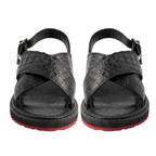 Huarache en piel de Caimán color Negro