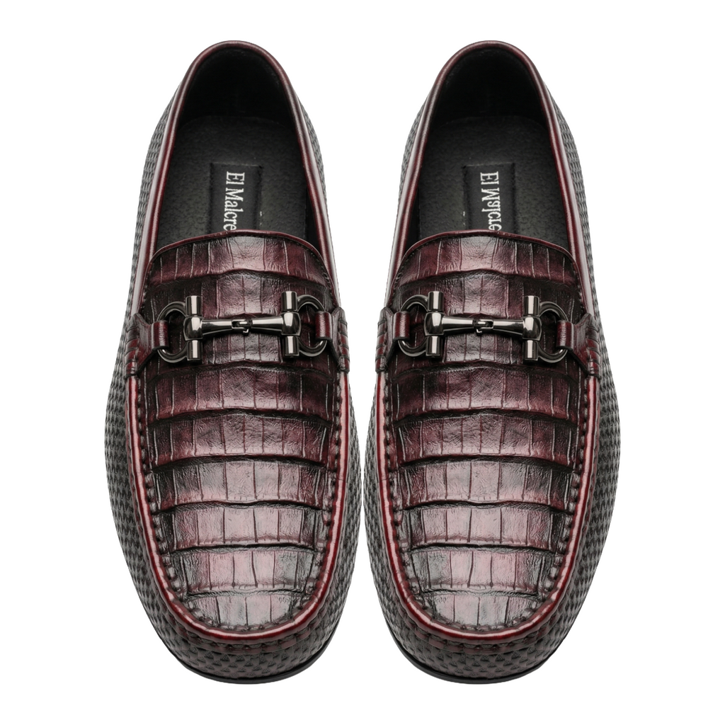 Zapato de Vestir en piel de Caimán color Vino