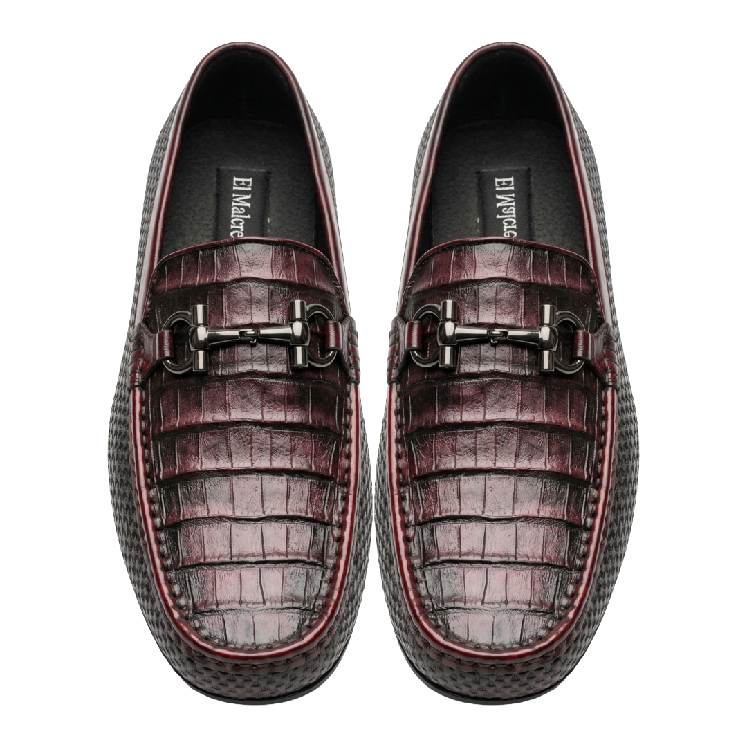 Zapato de Vestir en piel de Caimán color Vino