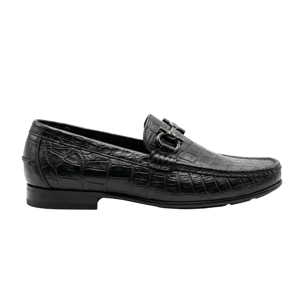 Zapato de vestir en piel de Caimán color Negro
