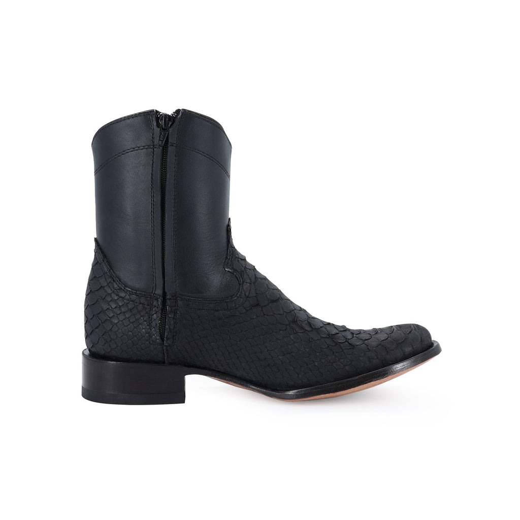 Botín Moy Python Negro Nobuck