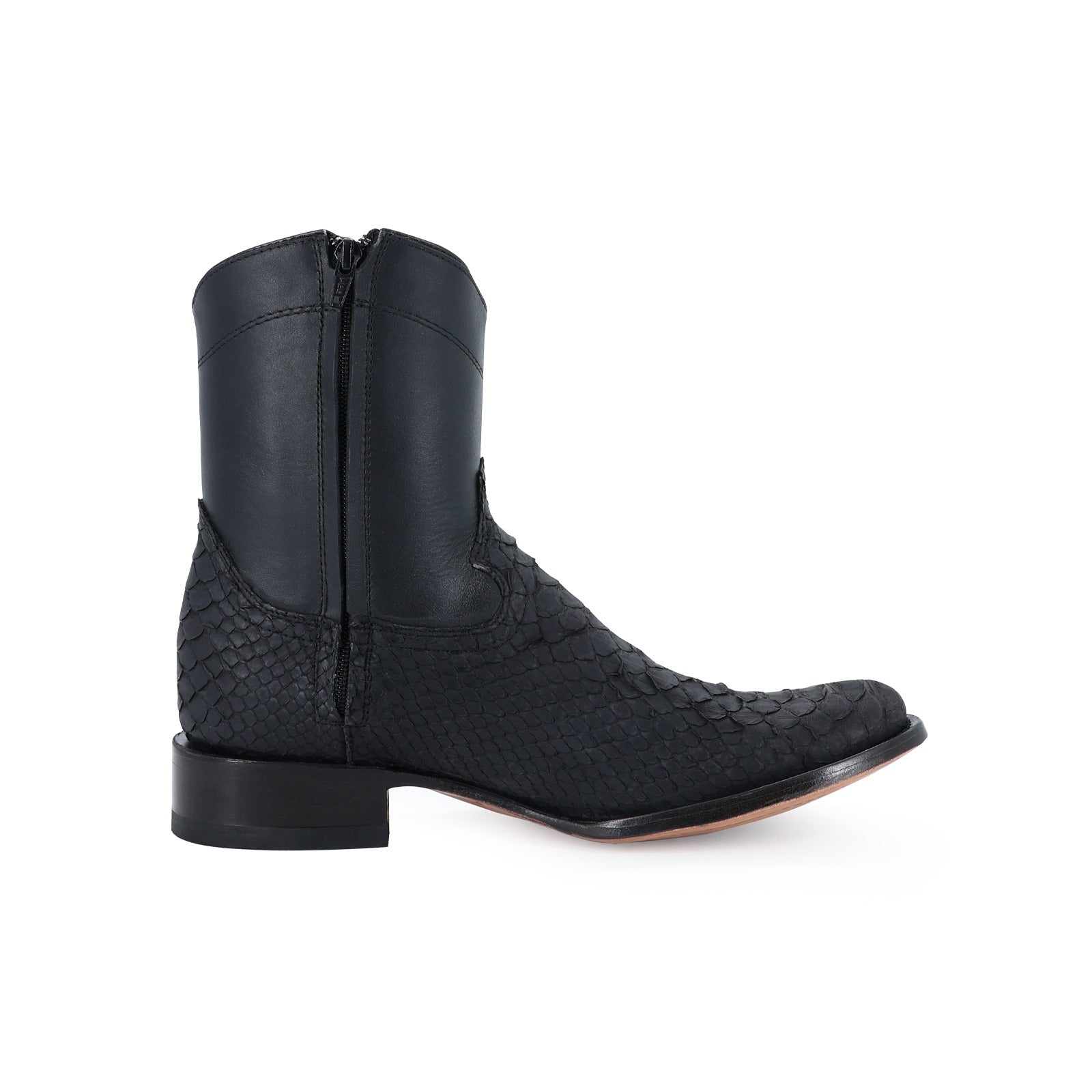 Botín Moy Python Negro Nobuck