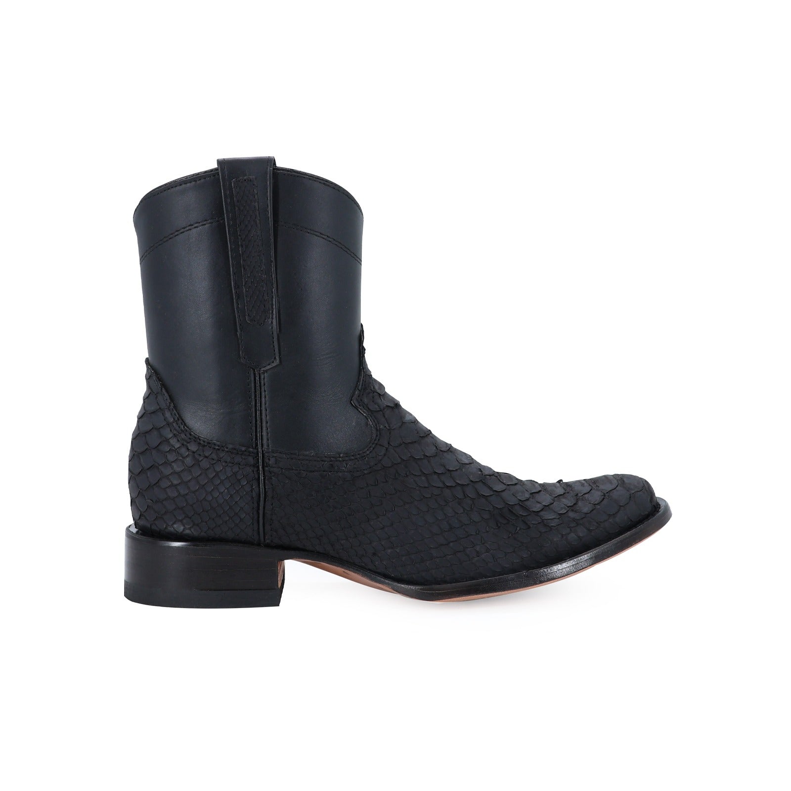Botín Moy Python Negro Nobuck
