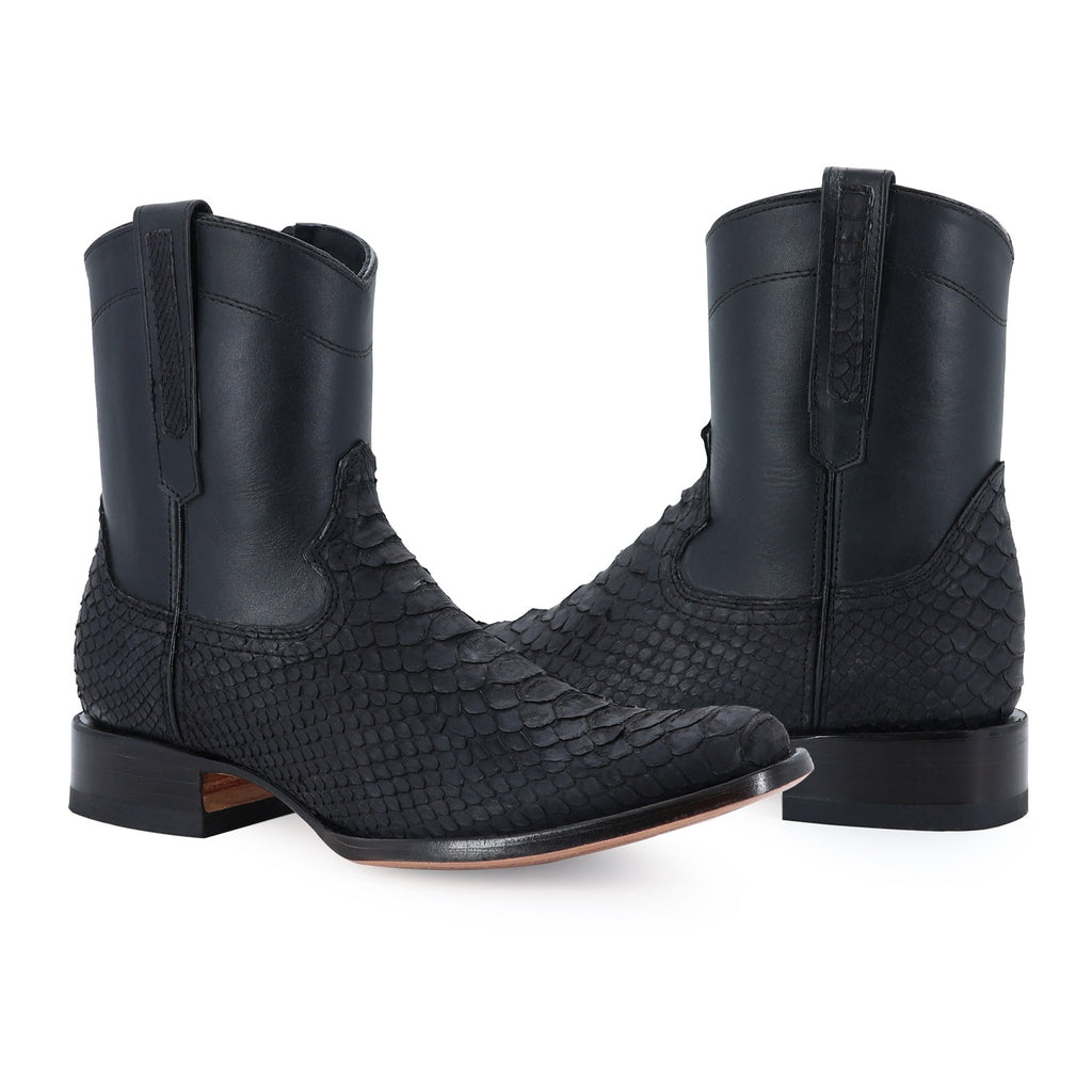 Botín Moy Python Negro Nobuck