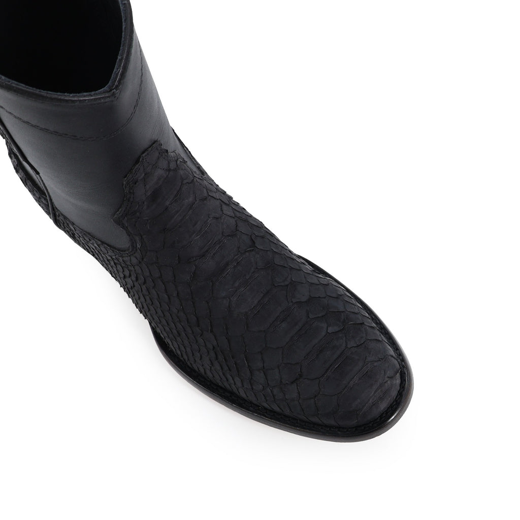Botín Moy Python Negro Nobuck