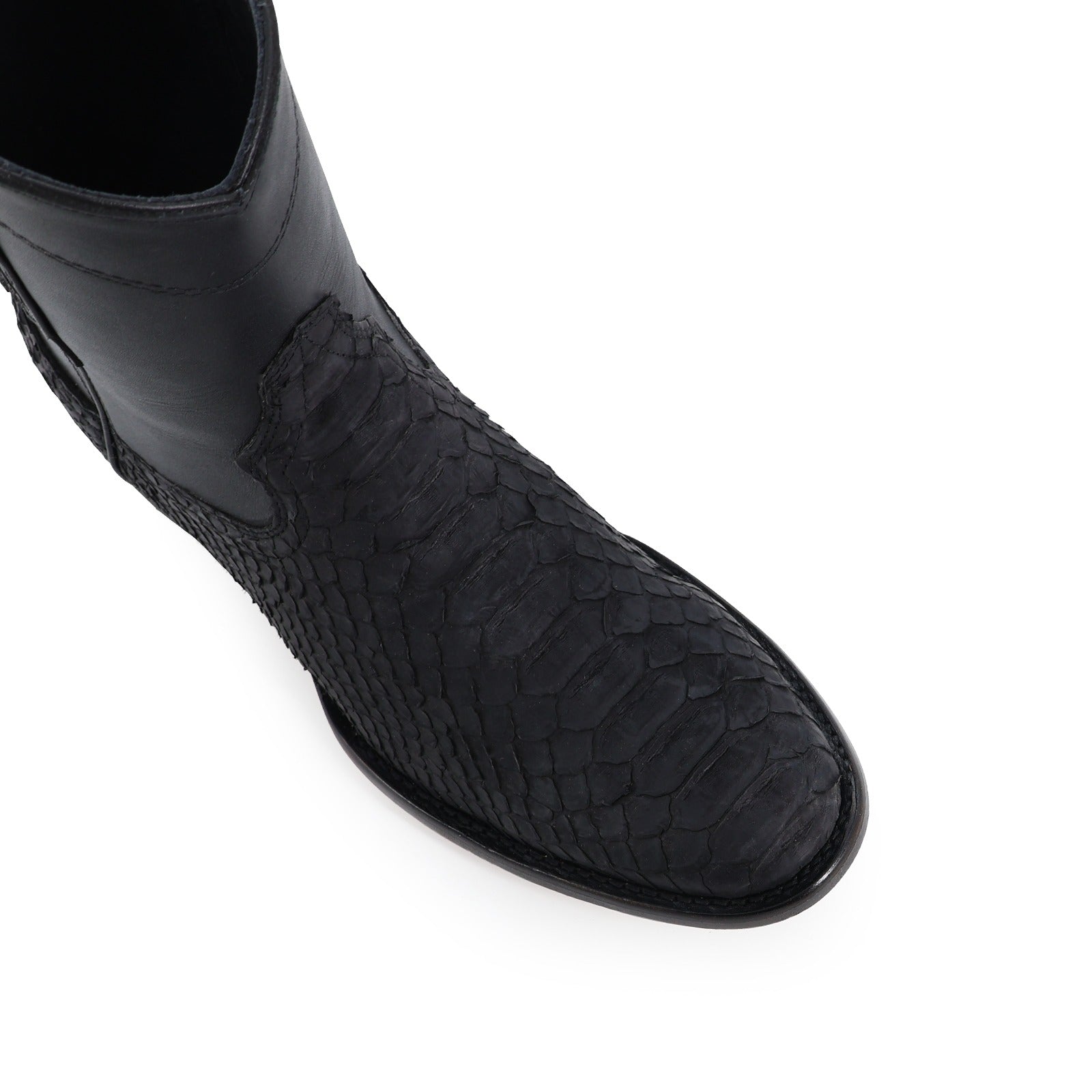 Botín Moy Python Negro Nobuck