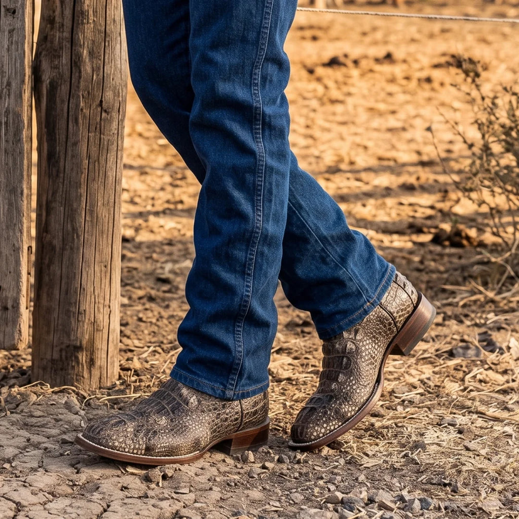 Bota Bulldog Nuca de American Alligator Natural
