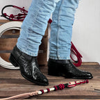 Bota Avestruz Oval Negro