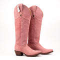 Bota alta en piel de Res color Rosa
