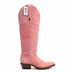 Bota alta en piel de Res color Rosa
