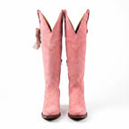 Bota alta en piel de Res color Rosa