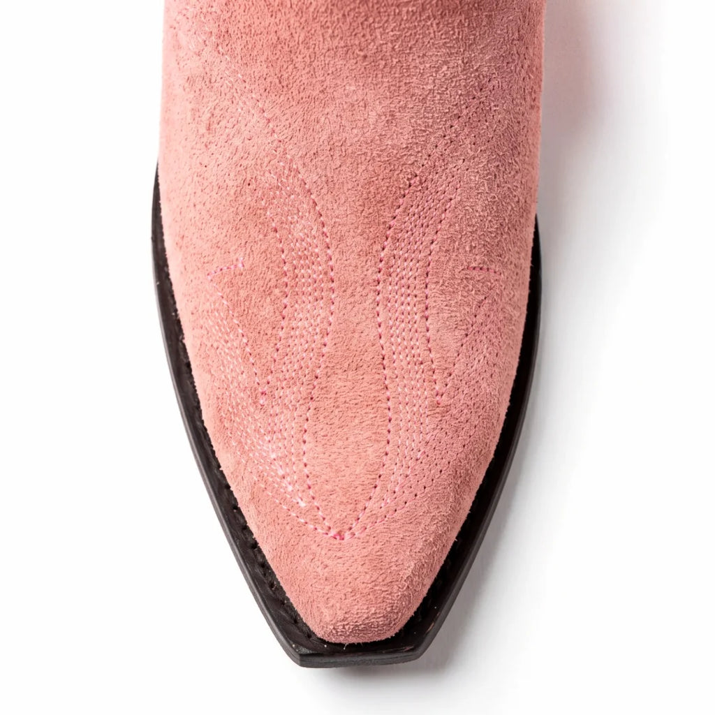Bota alta en piel de Res color Rosa