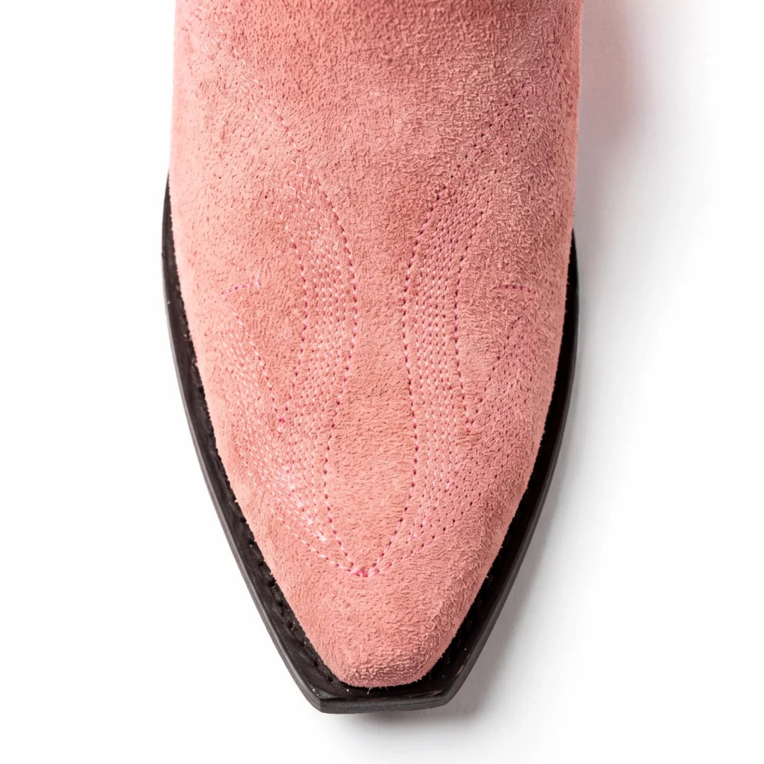 Bota alta en piel de Res color Rosa